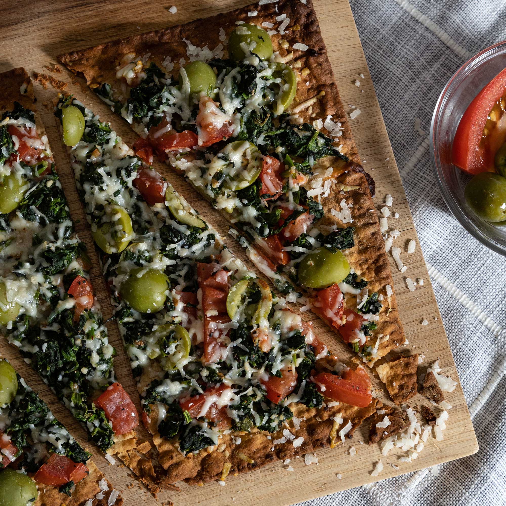 Olive, Tomato & Spinach Lavash